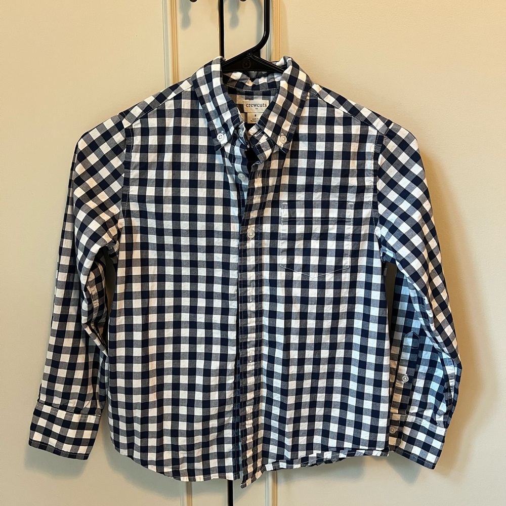 Crewcuts Navy and White Checkered Kids Shirt